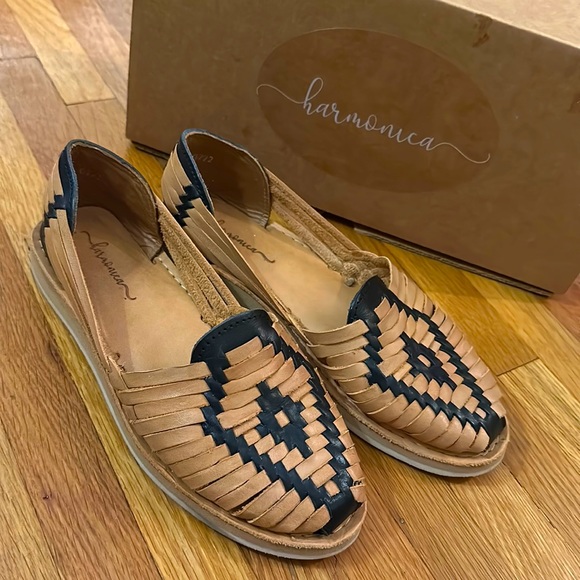 Harmonica handmade leather flat - Picture 1 of 5